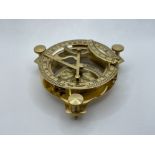 BRASS CASED SUNDIAL AND COMPASS