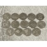 50P OLYMPIC COINS 14 DIFFERENT NICE CONDITION