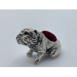 SILVER DOG PINCUSHION