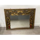 BEAUTIFUL HAND CARVED INDIAN DECORATIVE MIRROR 110CM X 47CM