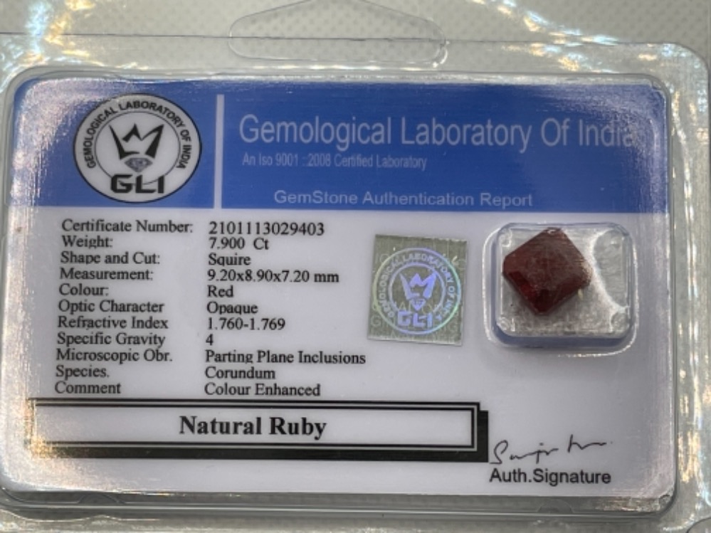 SET OF 2 GEMSTONES RUBY AND SAPPHIRE ALL CERTIFIED - Bild 3 aus 3