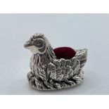 SILVER CHICKEN PINCUSHION