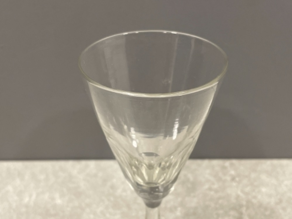 EARLY 19TH CENTURY DRINKING GLASS CONICAL DRAWN BOWL BLADE CUT ABOVE INVERTED BALUSTER STEM UPON - Image 2 of 3