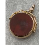 9CT ROSE GOLD ANTIQUE FOB PENDANT 8.2G