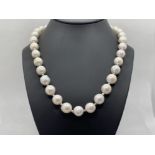 LARGE BLISTER PEARL NECKLACE WITH SILVER BALL CLASP