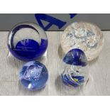 4 VINTAGE PAPERWEIGHTS INCLUDES SELKIRKGLASS EMERGENCY PLANNING SOCIETY AND CAITHNESS MOON CRYSTAL