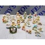 COLLECTION OF PORCELAIN TEDDY BEARS INCLUDING CHERISHED TEDDIES AND P. HILLMAN, ALSO INCLUDES THE