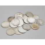 29 EDWARDIAN VICTORIAN AND GEORGE V VERY BADLY WORN SHILLINGS 140.5G