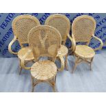 4 BAMBOO AND WICKER CHAIRS