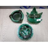 3 PIECES OF CANADA WARE INCLUDES A CANUCK ASHTRAY, ST CATHRINES EVANGELINE DISH ETC