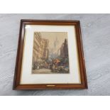 SIGNED HAND TINTED J W CARMICHAEL BLOCK PRINT OF THE SIDE NEWCASTLE