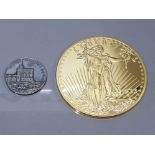 USA SPECIAL EDITION TWENTY DOLLAR COIN AND A 1910-1935 MEDAL IN BOX