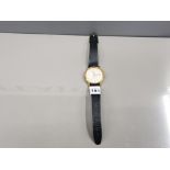 GOLD PLATED OMEGA SEAMASTER WRISTWATCH WITH LEATHER STRAP