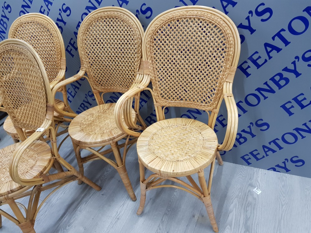 4 BAMBOO AND WICKER CHAIRS - Image 2 of 2