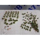 LARGE QUANTITY OF LEAD FIGURES BRITISH REGIMENT WITH FLAG AND DRUM 21 MM