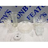 COLLECTION OF GLASS ITEMS INCLUDING THOMAS WEBB VASE