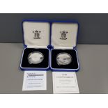 ROYAL MINT SILVER PROOF 1998 £5 COIN TOGETHER WITH ROYAL SILVER PROOF CROWN 2000 BOTH WITH