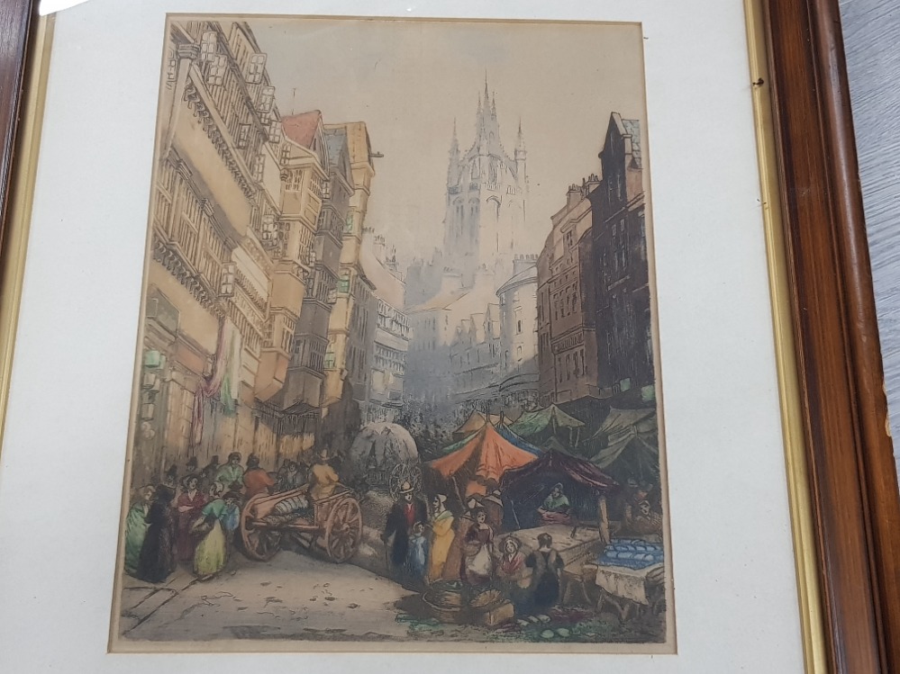 SIGNED HAND TINTED J W CARMICHAEL BLOCK PRINT OF THE SIDE NEWCASTLE - Image 2 of 6