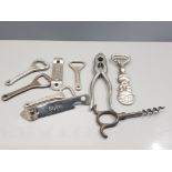 QUANTITY OF BOTTLE OPENERS CORKSCREW NUTCRACKERS