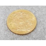 22CT GOLD 1928 FULL SOVEREIGN COIN STRUCK IN SOUTH AFRICA