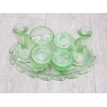 ART DECO BAGLEY GREEN DRESSING TABLE SET