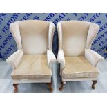 A PAIR OF PARKER AND KNOLL WING BACK ARMCHAIRS