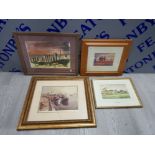 4 FRAMED ITEMS INCLUDING 2 AFRICAN PRINTS SIGNED HEATHER WOOD AND TONY HUDSON, STAMFORDHAM