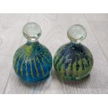 PAIR OF MDINA SAND AND SEA PAWN PAPERWEIGHTS