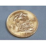 22CT GOLD 1968 FULL SOVEREIGN COIN