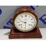 VINTAGE COMITTI OF LONDON MAHOGANY TABLE CLOCK WITH KEY