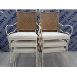 6 WICKER GARDEN CHAIRS WITH METAL FRAME