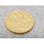 22CT GOLD 1887 FULL SOVEREIGN COIN