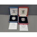 ROYAL MINT SILVER PROOF PIEDFORT 1994 £1 COIN TOGETHER WITH ROYAL MINT SILVER PROOF 1996 £1 WITH