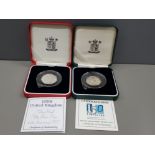 ROYAL MINT SILVER PROOF 2000 50P ROYAL MINT SILVER PROOF 1998 PIECE BOTH WITH ORIGINAL CASES AND