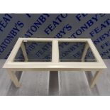 COFFEE TABLE WITH BEVELLED EDGED GLASS TOP