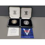 ROYAL MINT SILVER PROOF £2 COIN TOGETHER WITH ROYAL MINT SILVER PROOF PIEDFORT 1945-2005 £2 COIN