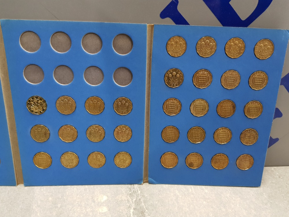 COLLECTION OF APPROXIMATELY 32 BRASS 3 PENCE COINS FROM 1937 TO 1967, ALSO TO INCLUDE EDWARD VIII