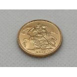 22CT GOLD 2013 FULL SOVEREIGN COIN UNC