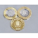 SET OF 3 £1 TRIAL COINS 2014 2015 2016 NOT LEGAL TENDER