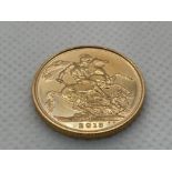 22CT GOLD 2013 FULL SOVEREIGN COIN UNC