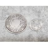 1816 SILVER HALF CROWN TOGETHER WITH 1819 GEORGE III SILVER 6D