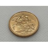 22CT GOLD 2013 FULL SOVEREIGN COIN UNC