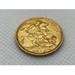 22CT GOLD 1892 FULL SOVEREIGN COIN STRUCK IN MELBOURNE