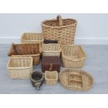 A QUANTITY OF WICKER BASKETS