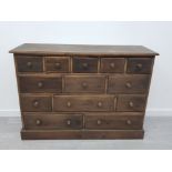 RUSTIC PINE 13 DRAWER APOTHECARY STYLE CHEST 132CM BY 46CM BY 95CM