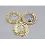 SET OF 3 £1 TRIAL COINS 2014 2015 2016 NOT LEGAL TENDER