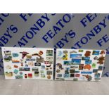LARGE COLLECTION OF FRIDGE MAGNETS FROM AROUND THE WORLD ON 2 METAL SHELVES