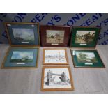 7 FRAMED PRINTS INCLUDES NELSON COLUMN IN TRAFALGAR SQUARE AND TOWER BRIDGE BY BERNARD SMITH AND