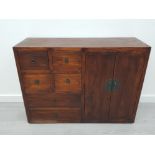 EASTERN DOUBLE SIDED 6 DRAWER CHEST WITH DOUBLE DOUBLE CUPBOARD 104CM BY 35CM BY 78CM