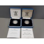 ROYAL MINT SILVER PROOF 2007 ONE POUND COIN TOGETHER WITH ROYAL MINT SILVER PROOF 2004 ONE POUND